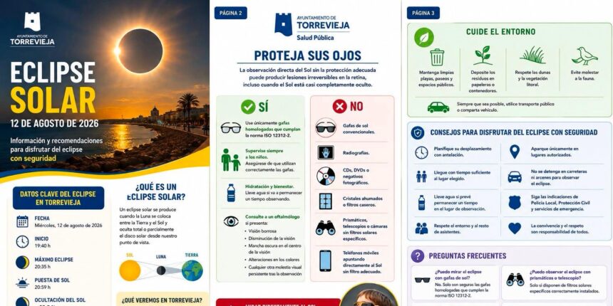 Observación segura del eclipse solar del 12 de agosto en Torrevieja