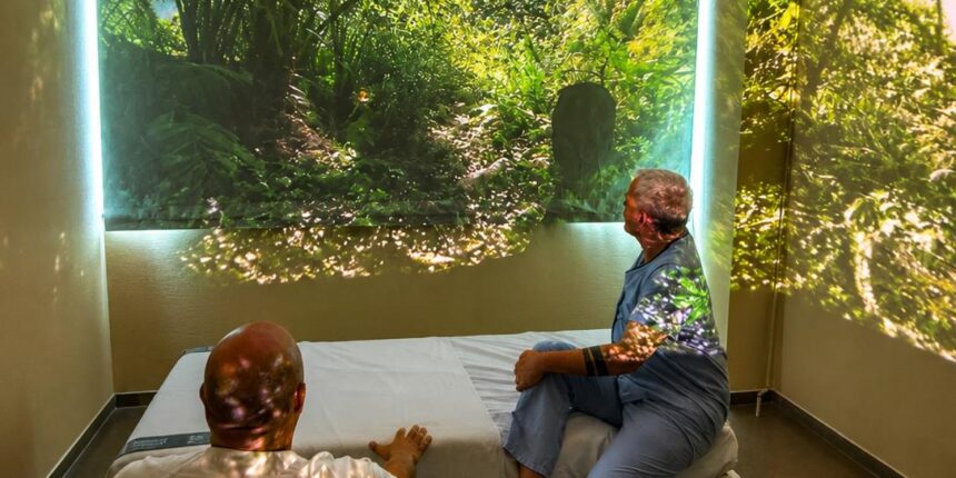 VA3477-tecnologia-inmersiva-salud-mental-hospital-torrevieja.jpg Sistema de proyección inmersiva instalado en una habitación de la Unidad de Salud Mental del Hospital Universitario de Torrevieja.