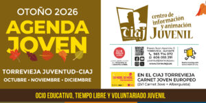 Agenda Joven de Otoño 2026 de Torrevieja con actividades de formación, ocio y participación juvenil.