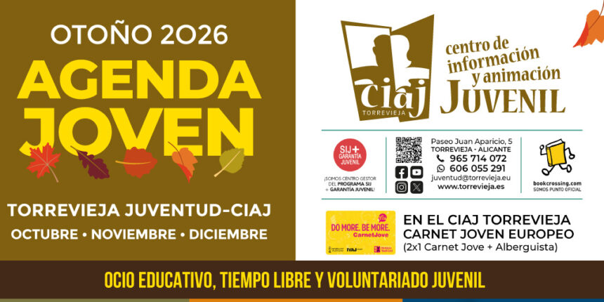 va-3484-agenda-joven-otono-torrevieja.jpg Agenda Joven de Otoño 2026 de Torrevieja con actividades de formación, ocio y participación juvenil.